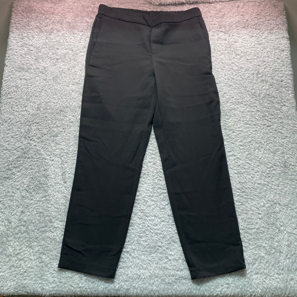 Old Navy Womens Pixie Ankle Pants Black Elastic Waist Tapered Slacks Size 6